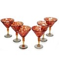 Set of 6 Crimson Swirl Memoirs Martini Glasses (Mexico)