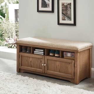 Furniture of America Verne Country Style 2-door Storage Bench