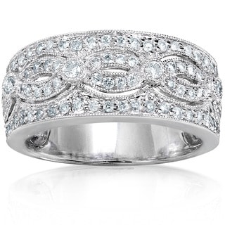 Annello 14k White Gold 1/2ct TDW Round Diamond Band (H-I, I1-I2)