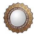 Hand-painted Marigold Mirror, Handmade in  , Handmade in Peru 