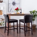 Cosmopolitan Black Leather Counter Stools (Set of 2)