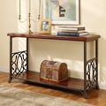 Scrolled Metal and Wood Sofa Table