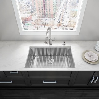 32-inch Undermount Stainless Steel 16 Gauge Single Bowl Kitchen Sink