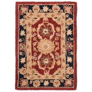 Handmade Oushak Traditional Red Wool Rug (2' x 3')