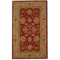 Handmade Traditional Mahal Ancestry Red/ Ivory Wool Rug (3' x 5')