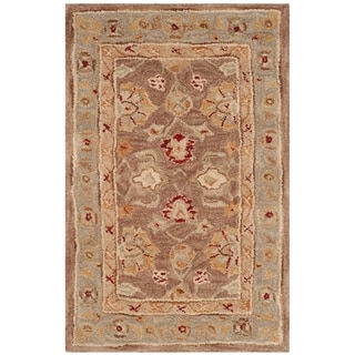 Handmade Ancestry Tan/ Ivory Wool Rug (2' x 3')