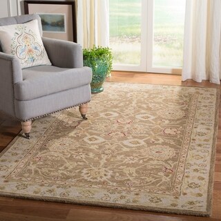 Handmade Ancestry Tan/ Ivory Wool Rug (3' x 5')