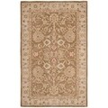 Handmade Ancestry Tan/ Ivory Wool Rug (5' x 8')