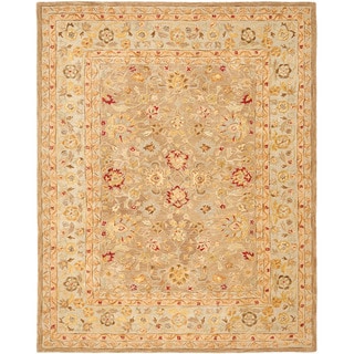 (^_-) Handmade Ancestry Tan/ Ivory Wool Rug (9'6 x 13'6)