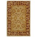 Handmade Ancestry Ivory/ Red Wool Rug (2' x 3')