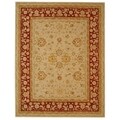 Handmade Ancestry Ivory/ Red Wool Rug (8' x 10')