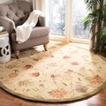 Handmade Descent Beige Wool Rug (6' x 9')