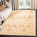 Handmade Nomadic Ivory/ Gold Wool Rug (9' x 12')