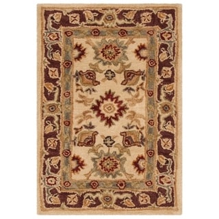 Handmade Heirloom Ivory Wool Rug (2' x 3')