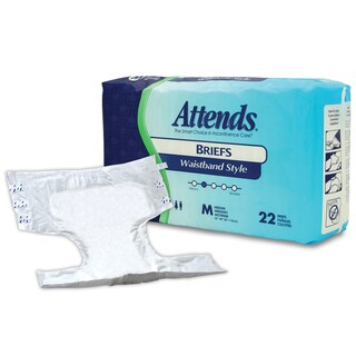 Attends Medium Brief with Waistband, Case of 88