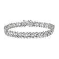 DB Designs Sterling Silver Diamond Accent Leaf Bracelet