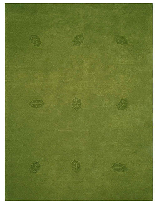 Handtufted Green Leaves Wool Rug (5' x 8') 10804753