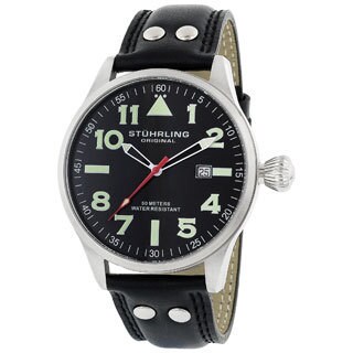 Stuhrling Original 'Eagle' Men's Pilot Swiss Quartz Watch
