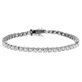 Simon Frank 14k Gold Overlay Tennis CZ Diamoness Bracelet