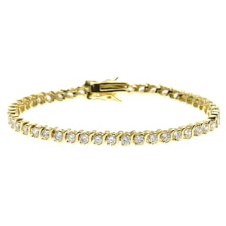 Simon Frank 14k Yellow Gold Overlay CZ Diamoness Bracelet
