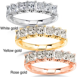 14k White Gold 1ct TDW Princess Cut Diamond Band