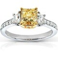 18k Two-Tone Gold 1 3/4ct TDW Certified Yellow Diamond Ring