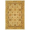Handmade Heirloom Ivory/ Gold Wool Rug (5' x 8')
