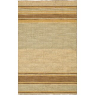 Low Price Hand-knotted Ansal Handspun Striped Rug (5' x 8')