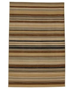 [1] Hand-knotted Ansal Dark Brown Wool Rug (5' x 8')