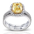 18k Gold 3ct TDW Fancy Yellow Diamond Ring
