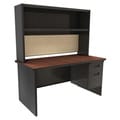Marvel 60-inch Single Pedestal Steel Desk with Open Shelf