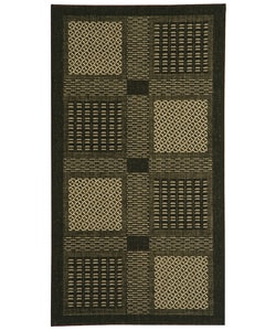 (^.^)/  Safavieh Indoor/ Outdoor Lakeview Black/ Sand Rug (2'7 x 5)