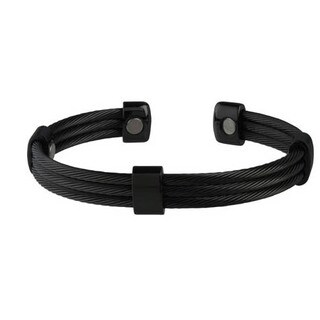 Sabona Trio Cable Black and Black Magnetic Bracelet