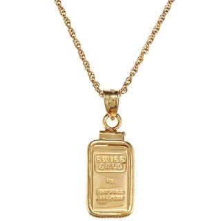 American Coin Treasures 1-gram Gold Ingot Pendant Necklace