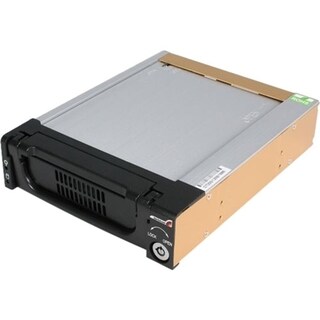 StarTech.com Black Aluminum 5.25in Rugged SATA Hard Drive Mobile Rack