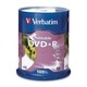 Verbatim DVD+R 4.7GB 16X White Inkjet Printable - 100pk Spindle - TAA