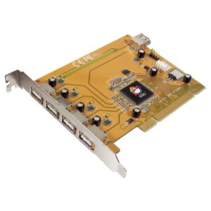 SIIG 5-port PCI host adapter with 4 external & 1 internal Hi-Speed US