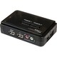 StarTech.com 2 Port Black USB KVM Switch Kit with Audio and Cables