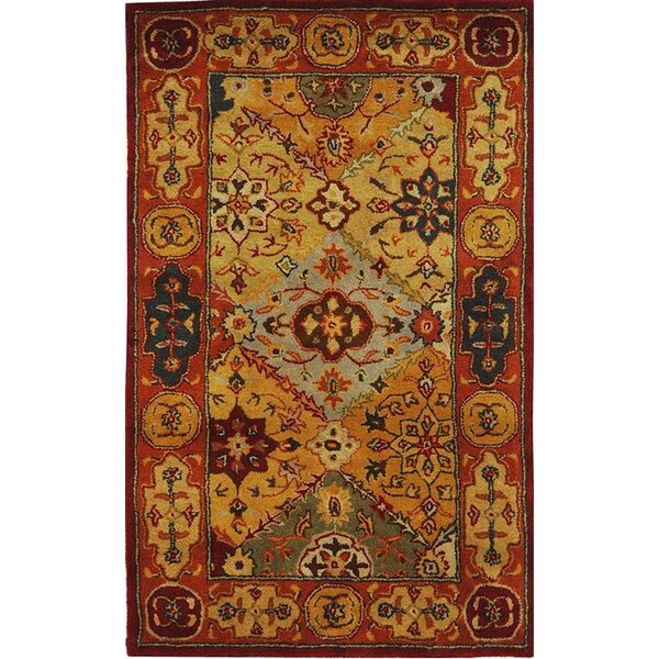 Safavieh Handmade Heritage Diamond Bakhtiari Multi/ Red Wool Rug (3 x