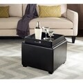 Safavieh Black Square Storage Tray Ottoman