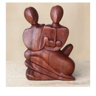Cheap Wood 'Family Love' Statuette (Indonesia)
