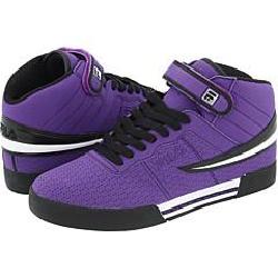 black and purple fila shoes