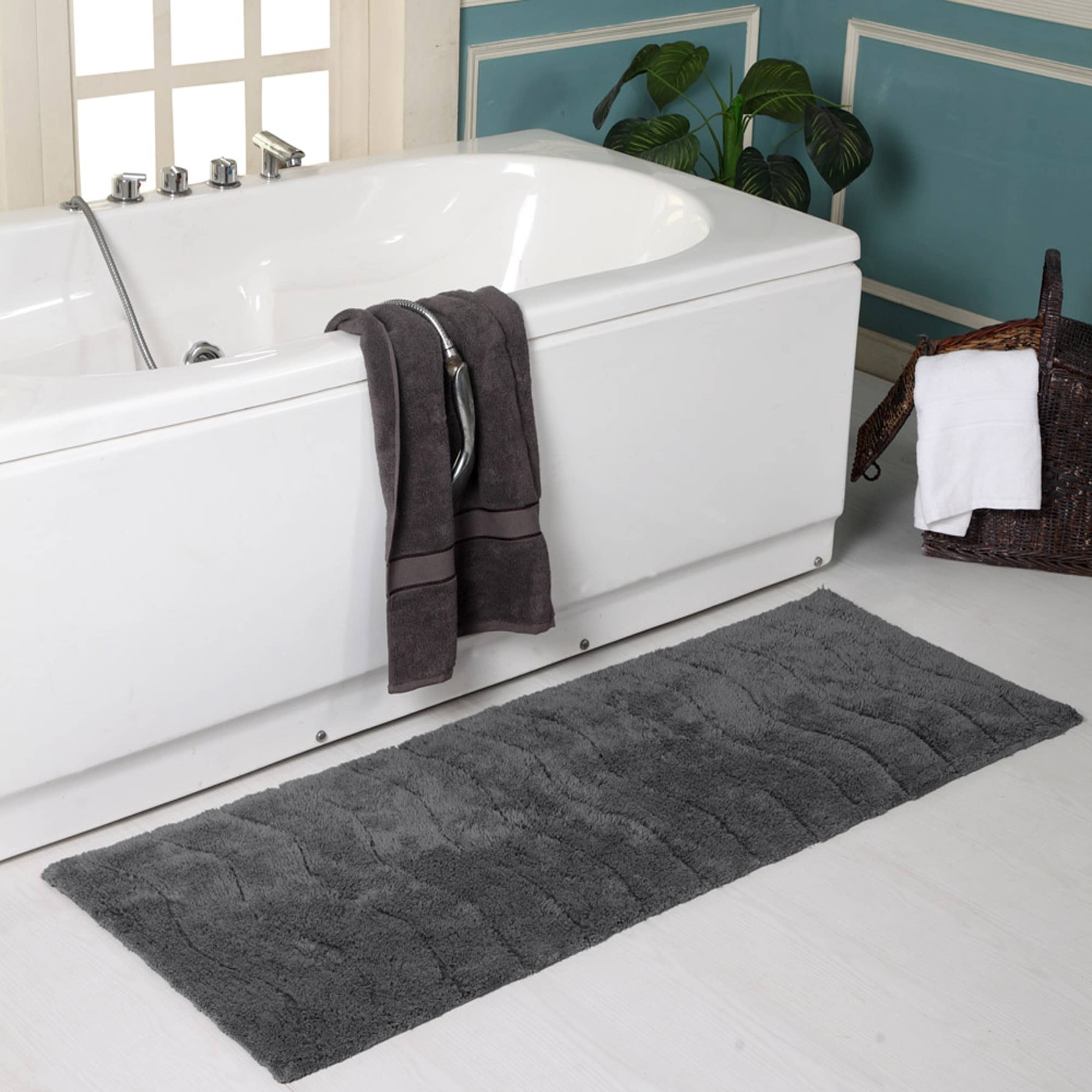 22 x 60 Cotton Anti Skid Wave Oversized 22/" x 60/" Bath Rug