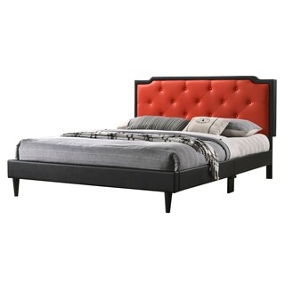LYKE Home Delran Black/Red Faux Leath...