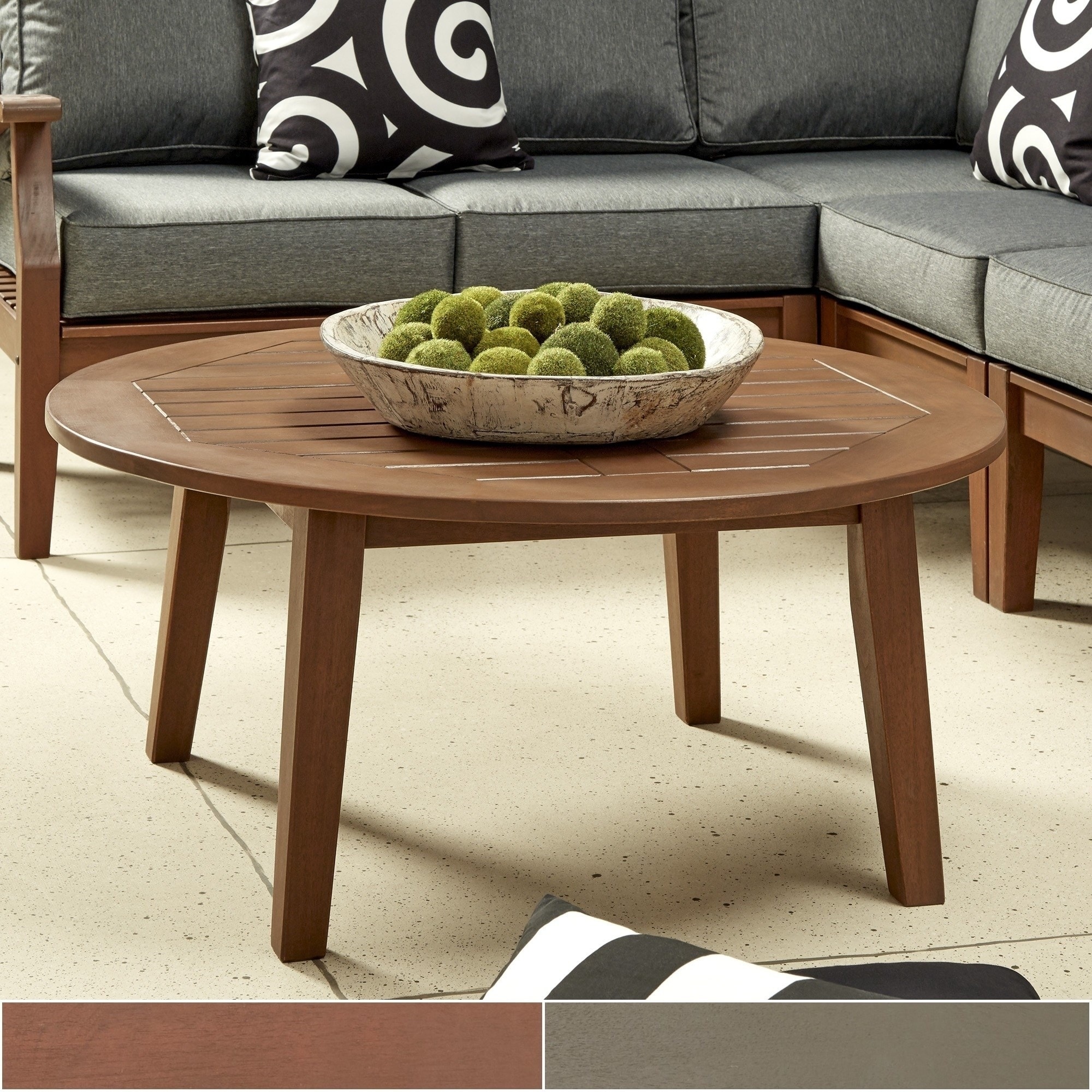 Havenside Home Moosonee Wood Patio Round Coffee Table