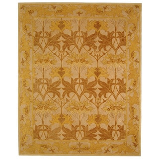 Huge Selection Handmade Nomadic Ivory/ Gold Wool Rug (9'6 x 13'6)