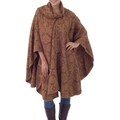 'Desert Bloom' Reversible Wool Ruana Cloak (Peru)