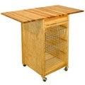 Catskill Craftsmen Drop-Leaf Wooden Basket Cart