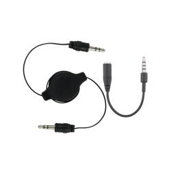 Eforcity Retractable 3.5mm Audio Cable and Adapter for iPhone