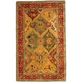 Handmade Heritage Kerman Burgundy Wool Rug (3' x 5')